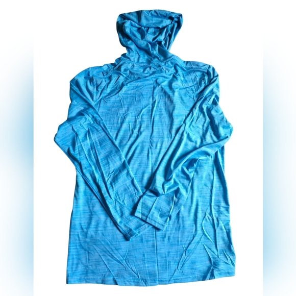 Blue Hooded Long Sleeve Shirt Muscle Shirt Quickdry $5 If Bundled - Picture 2 of 4